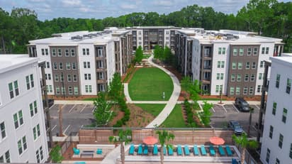 Founders Yard Aerial View of Walking Path