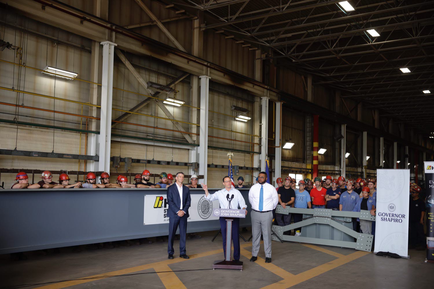 Governor Shapiro Visits High Steel Structures in Lancaster, PA