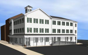 Rendering of Declaration House, a new community service hub coming to Denver, Pa.