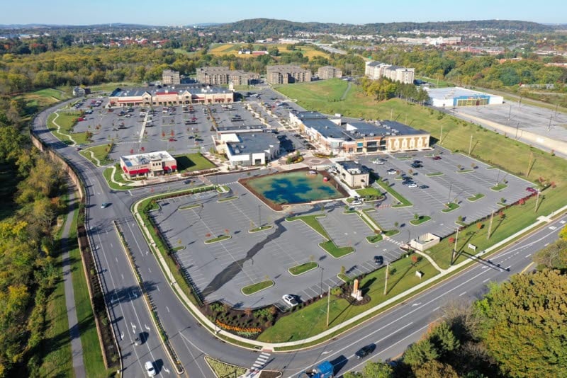 Shopping center with Starbucks
